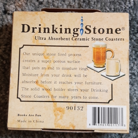 NWT Ceramic coasters/wood holder - Picture 2 of 7